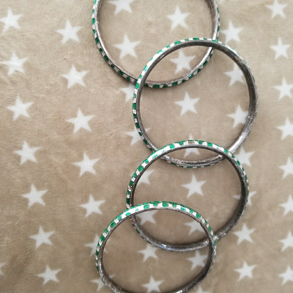 sterling enamel bangle set